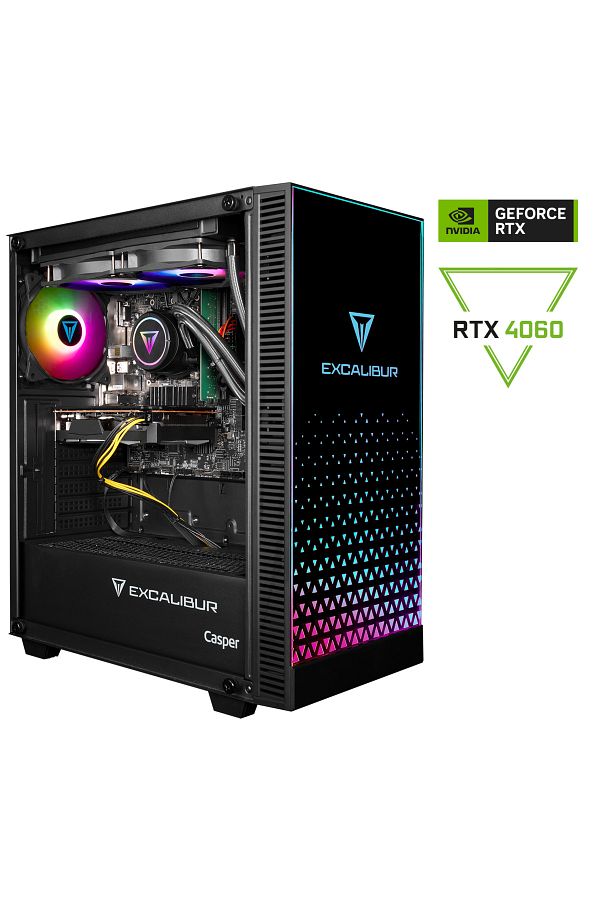 CASPER Excalibur E65H.147F-DFB0X-0RD INTEL i7-14700F 32GB RAM 1TB NVMe SSD RTX4060 DOS GAMING SIVI S
