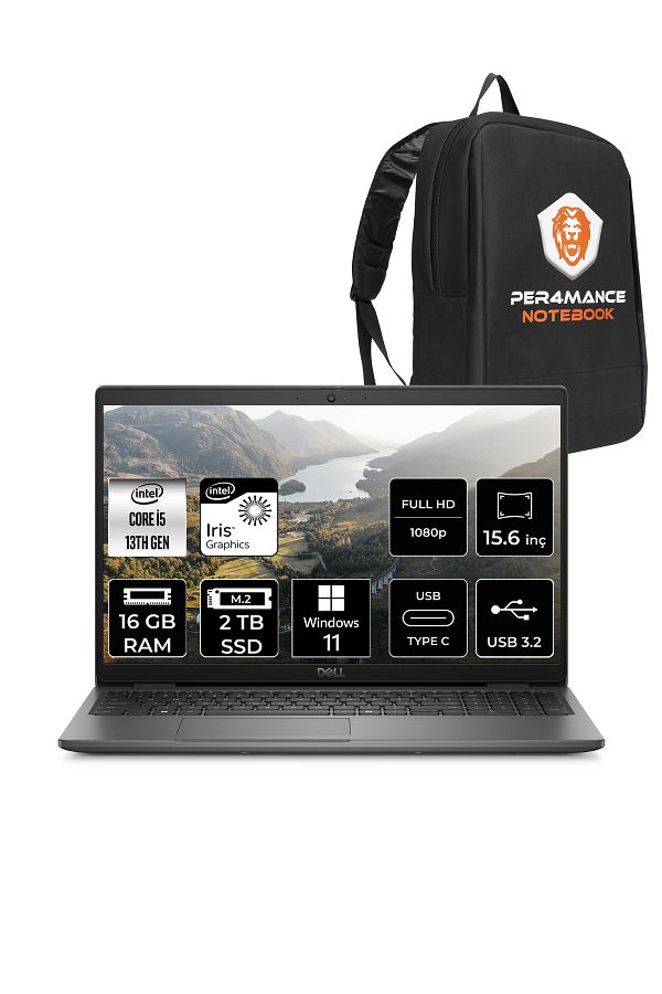 Dell Latitude 3550 i5 1335U 16GB 2TB SSD 15.6'' FHD W11P N015L355015 & PER4 ÇANTA