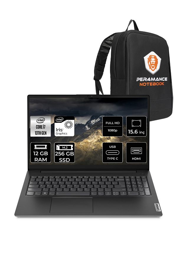 LENOVO V15 G4 İ7 1355u 12gb 256gb Ssd 15.6 Fhd Fdos Taşınabilir Bilgisayar Per4 Çanta