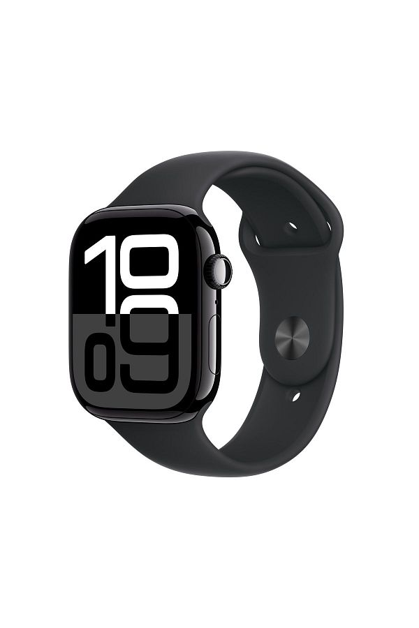 Apple Watch Series 10 GPS 42mm Jet Black Aluminium Case with Black Sport Band - M/L