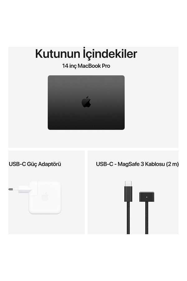Apple 14" MacBook Pro: Apple M4 chip with 10‑core CPU and 10‑core GPU, 16GB, 512GB SSD - Uzay Siyahı - Görsel 8