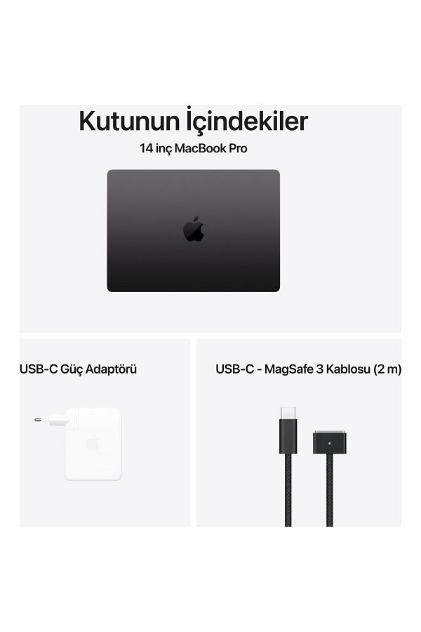 Apple 14" MacBook Pro: Apple M4 Pro chip with 12‑core CPU and 16‑core GPU, 24GB, 512GB SSD - Uzay Siyahı - Görsel 8