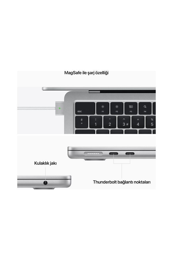 Apple Macbook Air M2 16gb 256gb Ssd Macos 13" Taşınabilir Bilgisayar Gümüş Mc7v4tu/a - Görsel 7