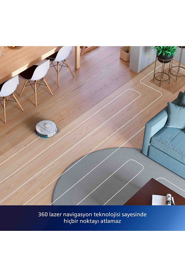 Philips 2000 Serisi Islak Kuru Moplu İstasyonlu Robot Süpürge, HomeRun Uygulaması, XU2100/20 - Görsel 3