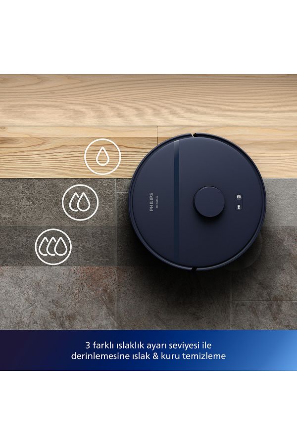 Philips 2000 Serisi Islak Kuru Moplu Robot Süpürge, Yüksek Emiş Gücü, Uzun Çalışma Süresi, XU2000/10 - Görsel 10