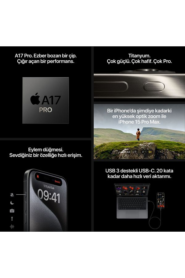 Apple iPhone 15 Pro 512 GB Natürel Titanyum - Görsel 8