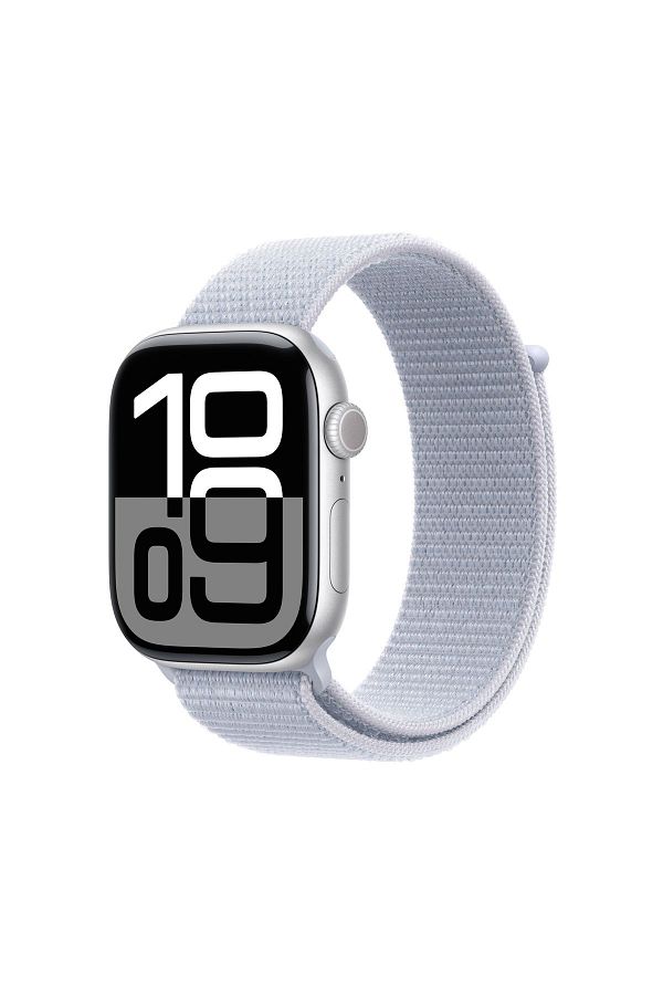 Apple Watch Series 10 GPS 42mm Silver Aluminium Case with Blue Cloud Sport Loop