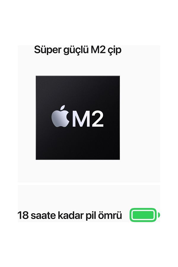 Apple 13" MacBook Air: Apple M2 chip with 8-core CPU and 8-core GPU, 16GB, 256GB - Gece Yarısı - Görsel 4