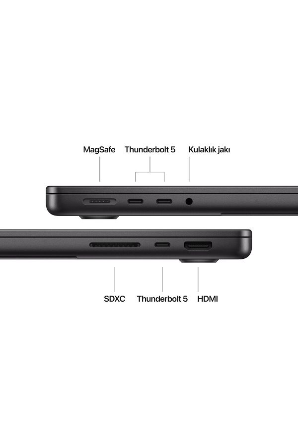 Apple 14" MacBook Pro: Apple M4 Pro chip with 12‑core CPU and 16‑core GPU, 24GB, 512GB SSD - Uzay Siyahı - Görsel 7