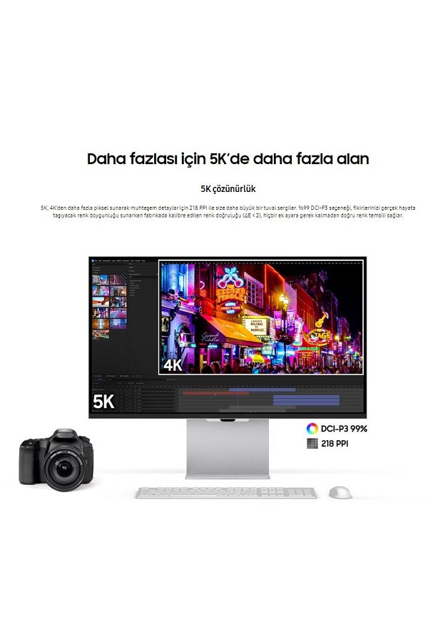 Samsung 5K(5120 x 2880)pixel, Kameralı Akıllı Monitör 27"inç Viewfinity S9 Kumandalı Slim Monitör-TV - Görsel 5
