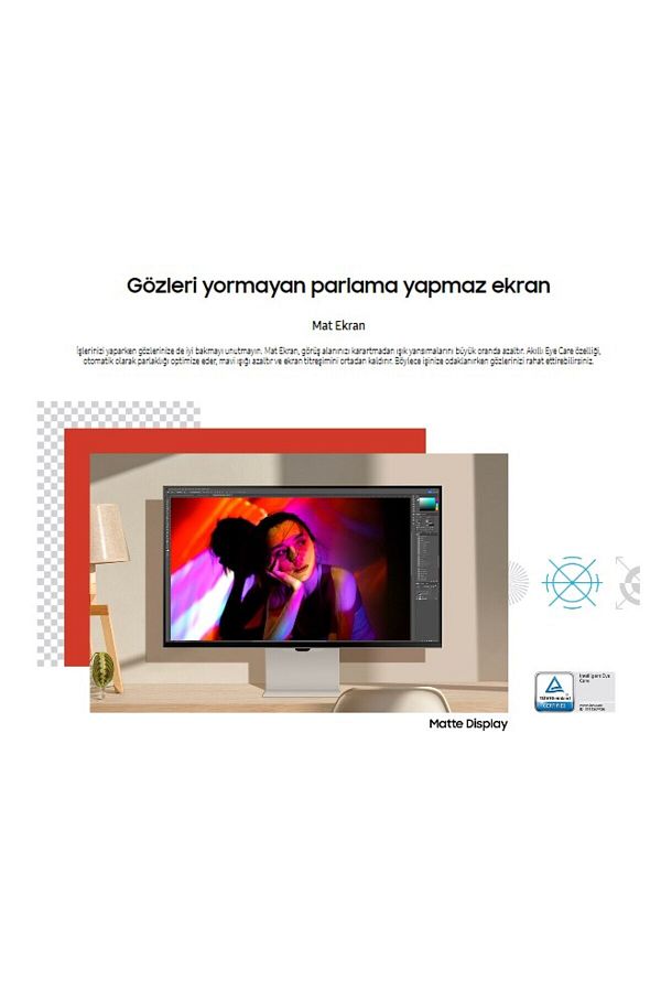 Samsung 5K(5120 x 2880)pixel, Kameralı Akıllı Monitör 27"inç Viewfinity S9 Kumandalı Slim Monitör-TV - Görsel 3