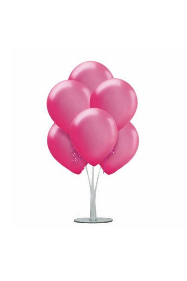 1 Adet 7 Balonlu Fuşya Ayaklı Balon Standı