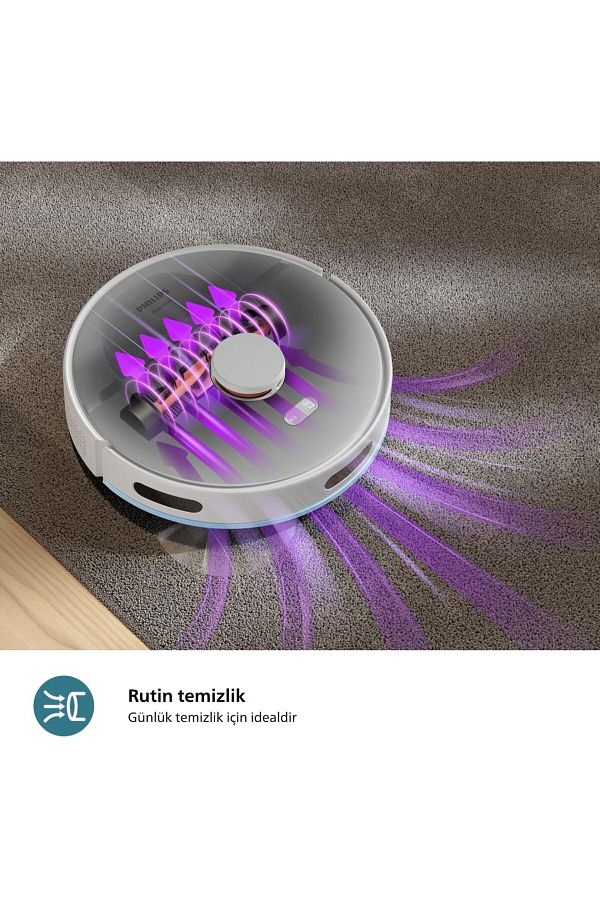 Philips Robot Süpürge Lazer Navigasyon, Otomatik Boşaltma İstasyon, 130 dakika Çalışma Süresi - Görsel 3
