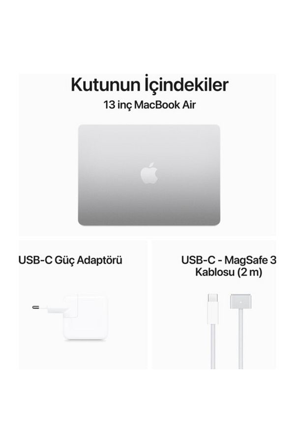 Apple Macbook Air M3 Çip 8gb 256gb Ssd Macos 13" Taşınabilir Bilgisayar Gümüş Mrxq3tu/a - Görsel 8
