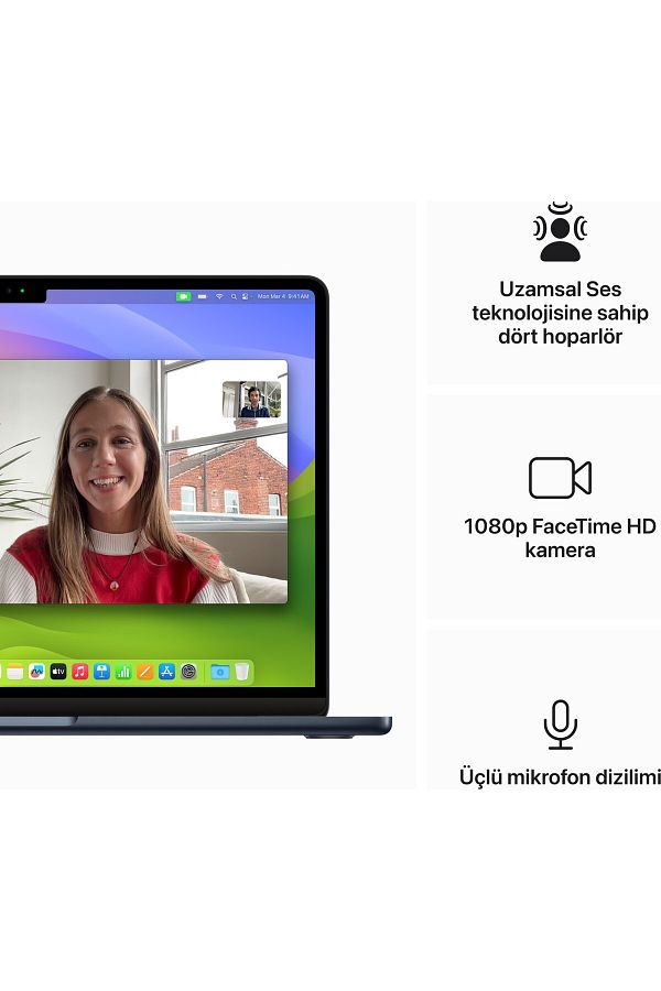 Apple Macbook Air M3 Çip 8gb 512gb Ssd 13.6 Inç Gece Yarısı Mrxw3tu/a - Görsel 6