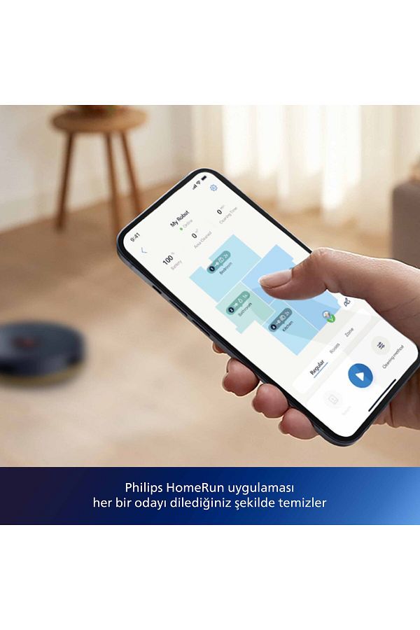 Philips HomeRun 2100 Serisi Aqua İstasyonlu Lacivert Robot Süpürge, XU2100/10 - Görsel 6