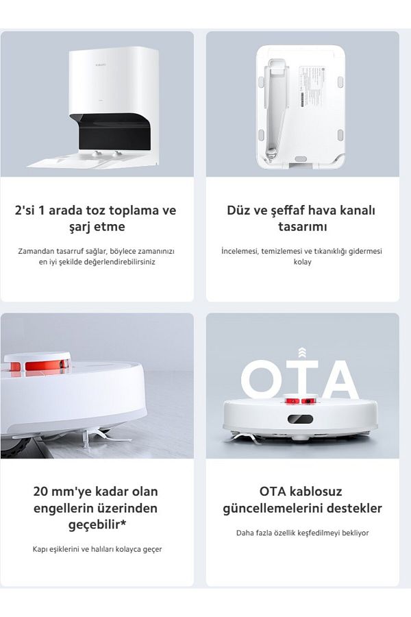 Xiaomi Akıllı bir temizlik-X10 Çöp Istasyonlu 4000Pa Akıllı Robot Süpürge-Hediyeli - Görsel 4