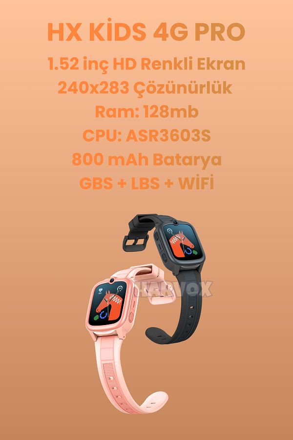 AirWatch HX Kids 4G Pro Sim Kartlı  Gps Konum Takibi Arama Konuşma 4G Destekli Akıllı Çocuk Saati - Görsel 7
