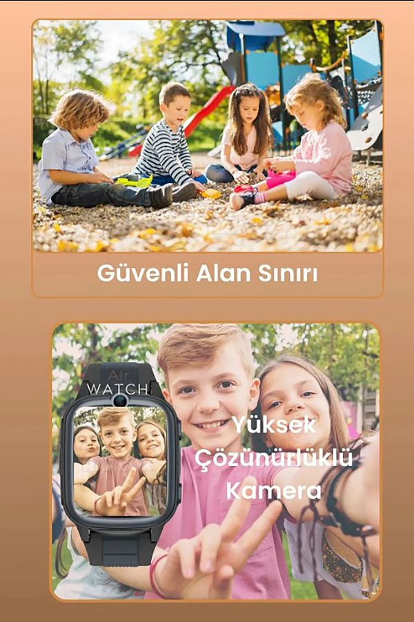 AirWatch HX Kids 4G Pro Sim Kartlı  Gps Konum Takibi Arama Konuşma 4G Destekli Akıllı Çocuk Saati - Görsel 6