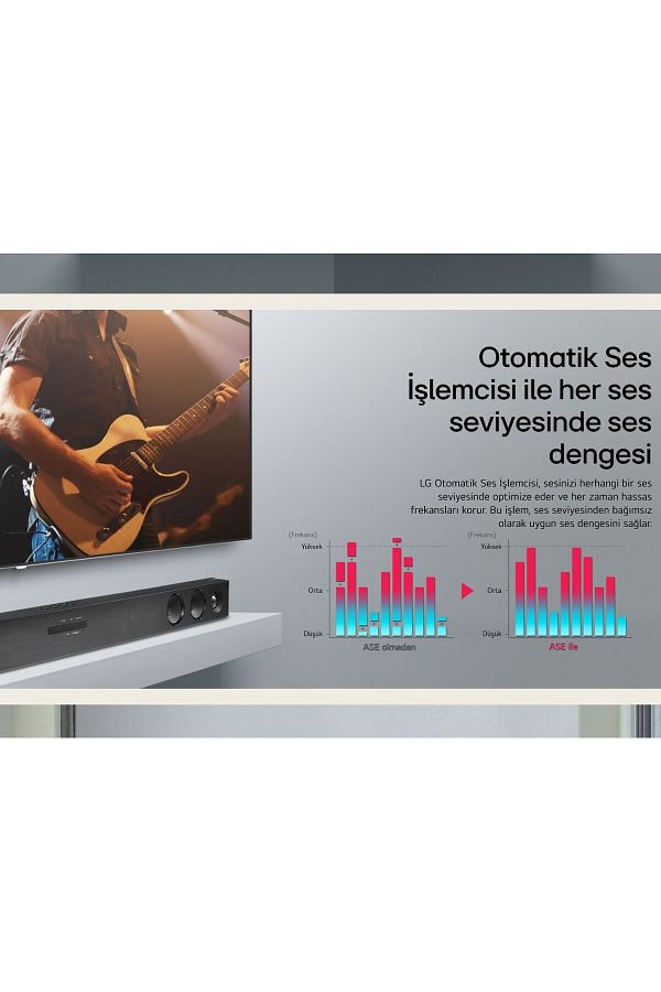 LG Kablosuz üstün bas 2.1 Kanal 300w Soundbar Ses Sistemi , Optik USB -Bluetooth Kolay Bağlantı - Görsel 4