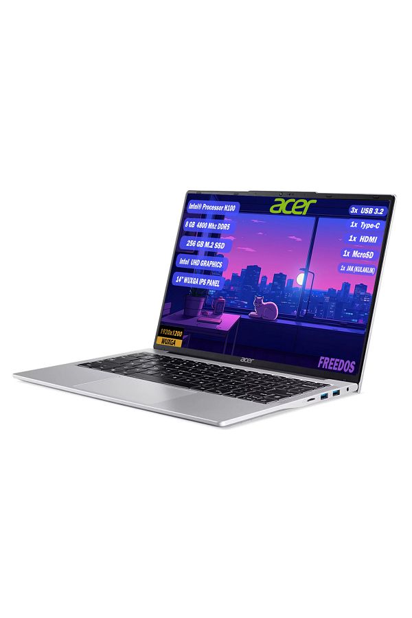 ACER Aspire Lite Al14-31p-c452 Intel N100 8 Gb 256 Gb Ssd 14'' Ips Wuxga Freedos Nx.ks8ey.001 - Görsel 2