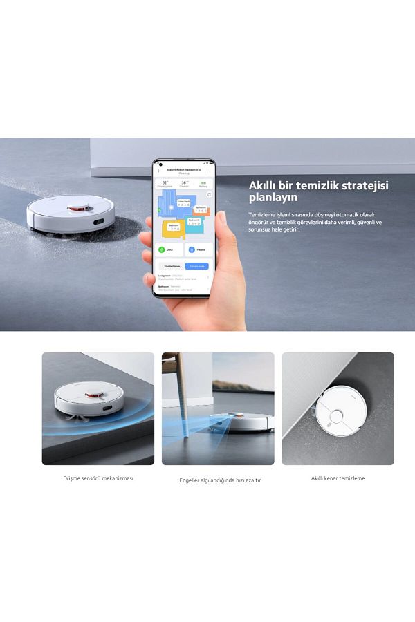 Xiaomi Akıllı bir temizlik-X10 Çöp Istasyonlu 4000Pa Akıllı Robot Süpürge-Hediyeli - Görsel 7