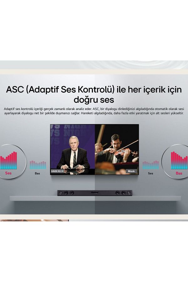 LG Kablosuz üstün bas 2.1 Kanal 300w Soundbar Ses Sistemi , Optik USB -Bluetooth Kolay Bağlantı - Görsel 3