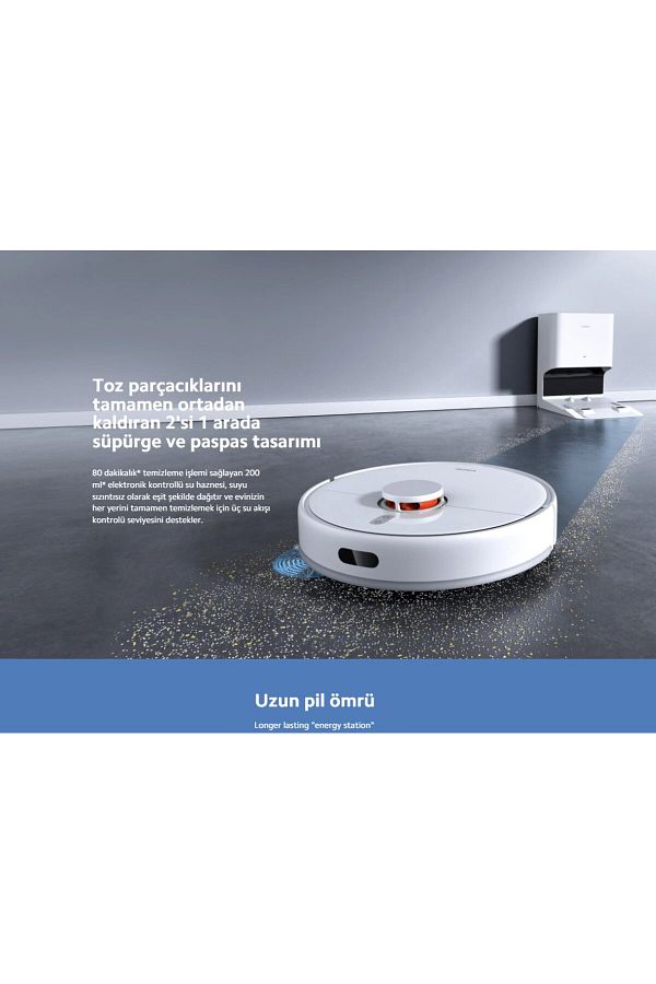 Xiaomi LDS lazer navigasyon X10 Çöp Istasyonlu 4000Pa Akıllı 2'si 1 arada Robot Süpürge+Temizlik Seti - Görsel 5