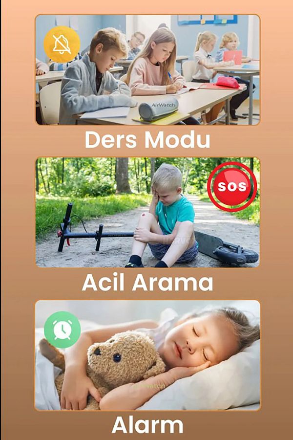 AirWatch HX Kids 4G Pro Sim Kartlı  Gps Konum Takibi Arama Konuşma 4G Destekli Akıllı Çocuk Saati - Görsel 3