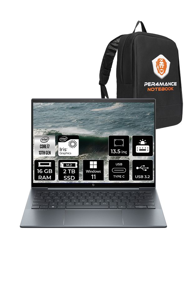 HP Dragonfly G4 i7 1355U 16GB DDR5 2TB SSD 13.5" OLED W11P TAŞINABİLİR BİLGİSAYAR & PER4 ÇANTA