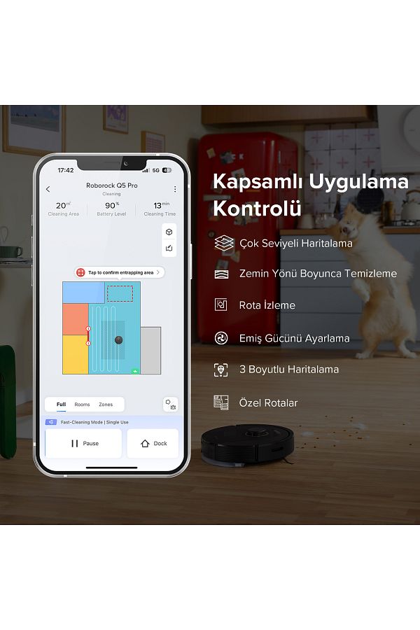 Roborock Q5 Pro Siyah Akıllı Robot Süpürge Siyah - Görsel 8