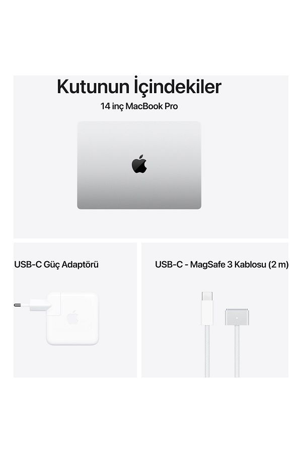 Apple 14" MacBook Pro: Apple M4 chip with 10‑core CPU and 10‑core GPU, 16GB, 512GB SSD - Gümüş - Görsel 8