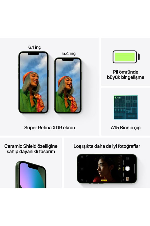Apple iPhone 13 128 GB Yeşil Cep Telefonu (Apple Türkiye Garantili) - Görsel 7