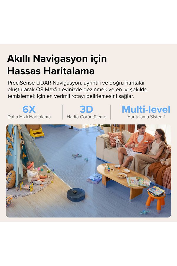 Roborock Vacuum Cleanner Q8 Max Robot Süpürge Siyah - Görsel 5