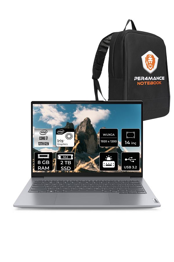 LENOVO ThinkBook 14 G6 i7 13700H 8GB DDR5 2TB SSD 14'' FHD+ FDOS Dizüstü Bilgisayar & PER4 ÇANTA