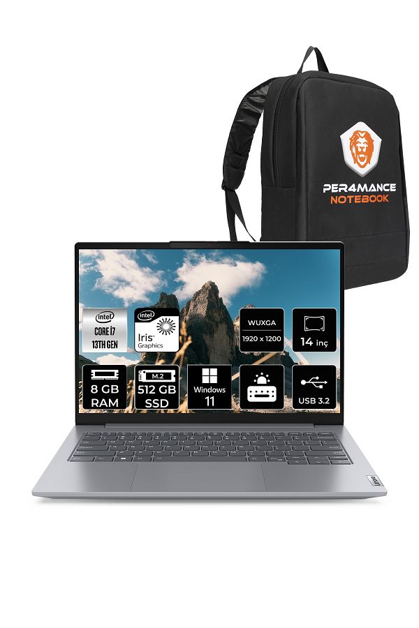LENOVO ThinkBook 14 G6 i7 13700H 8GB DDR5 512GB SSD 14'' FHD+ W11P Dizüstü Bilgisayar & PER4 ÇANTA