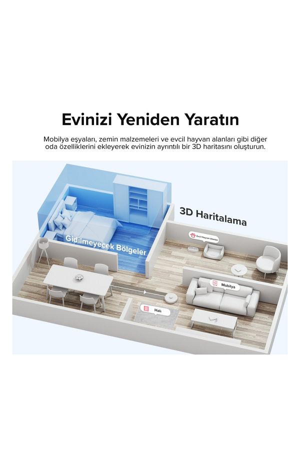 Roborock Mopping Akıllı Robot Süpürge Beyaz+ Yedek Parça - Görsel 8