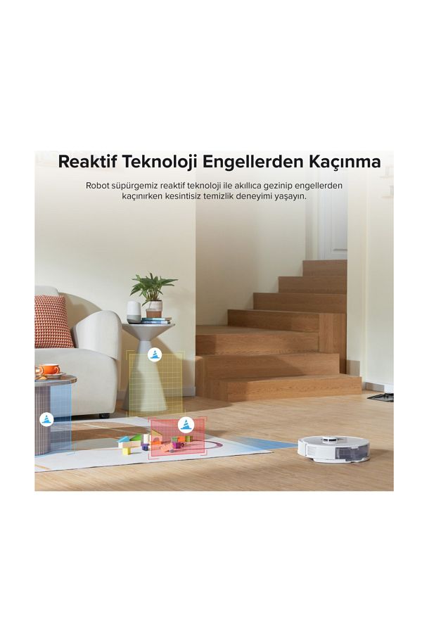 Roborock PREMİUM Lüx Plus Çöp İstasyonlu Akıllı Robot Süpürge Beyaz - Görsel 6