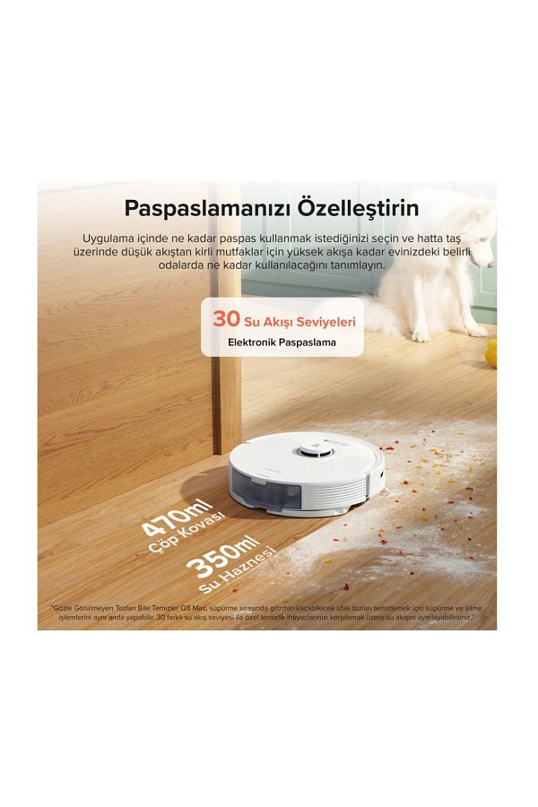 Roborock PREMİUM Lüx Plus Çöp İstasyonlu Akıllı Robot Süpürge Beyaz - Görsel 4