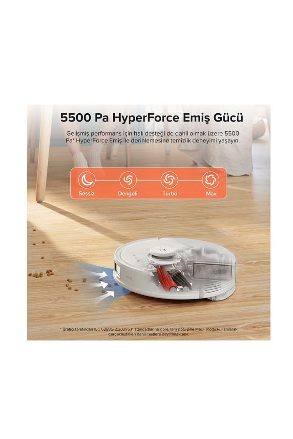 Roborock PREMİUM Lüx Plus Çöp İstasyonlu Akıllı Robot Süpürge Beyaz - Görsel 7