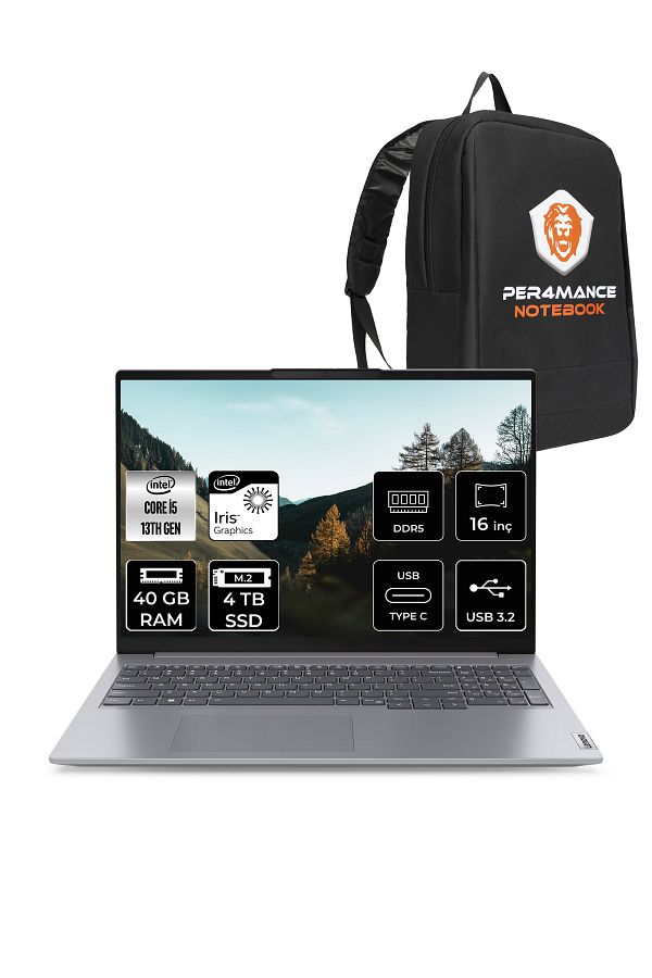 LENOVO ThinkBook 16 G6 i5 1335U 40GB DDR5 4TB SSD 16'' FHD+ FDOS Dizüstü Bilgisayar & PER4 ÇANTA