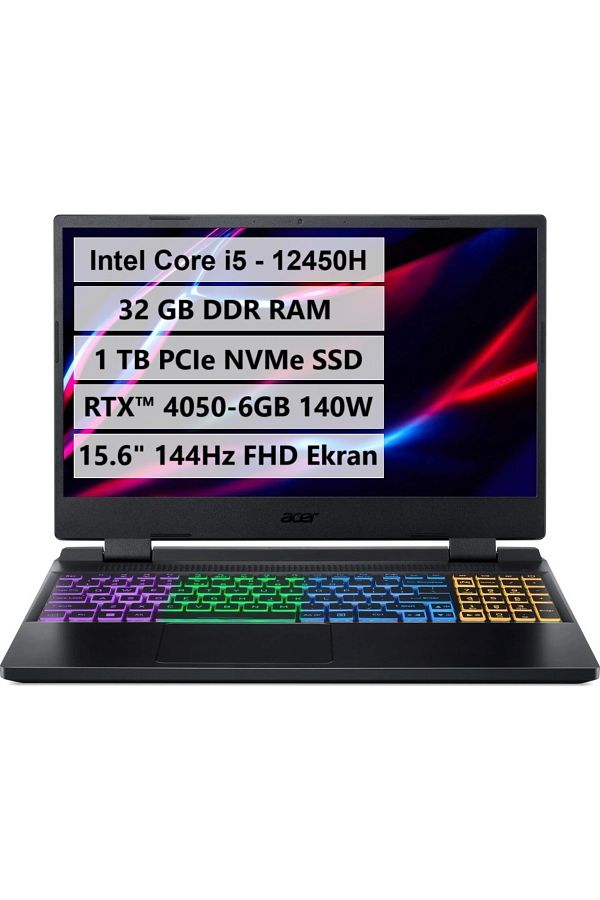 ACER Nitro 5 AN515-58-524A Intel Core i5-12450H 32GB RAM 1TB M.2 SSD RTX 4050 NH.QLZEY.009-02