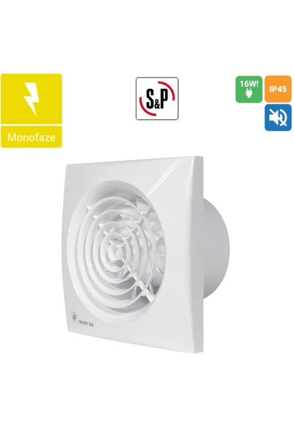 Soler Palau Silent 200 Crz Timer 120mm M³/h 180 Db 33 Sessiz Tasarruflu Ortam Havalandırma Fanı Agm