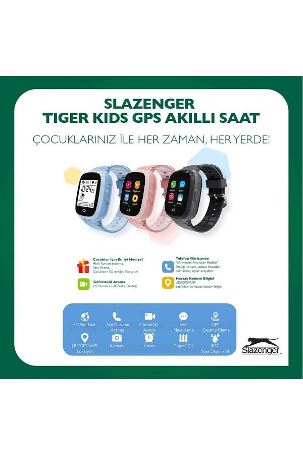 Slazenger SL.09.2158.5.06 Slazenger  Tiger Kids Marka Sim Kartlı Çocuk Akıllı Kol Saati Sim Kart Takılabilir G - Görsel 7