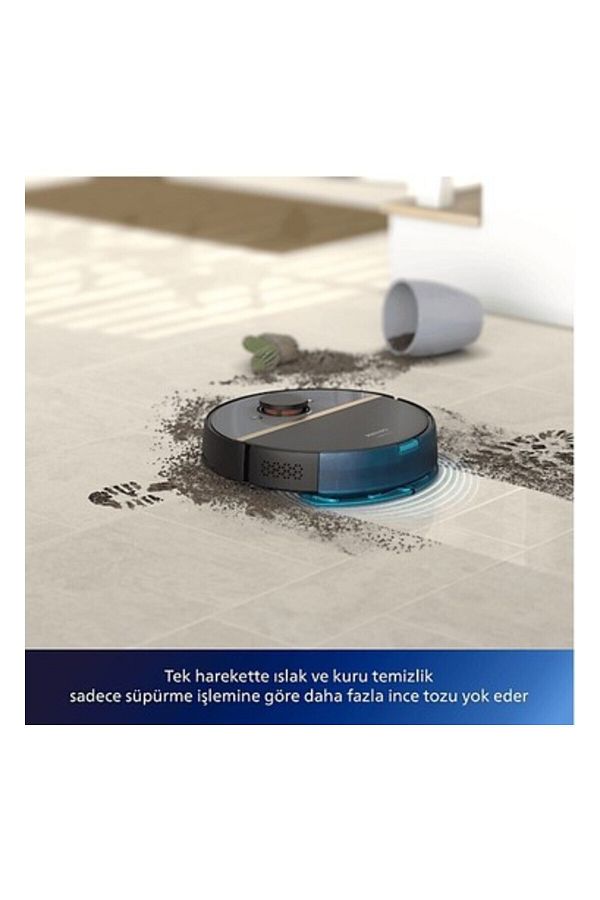Philips Phılıps 7000 Serisi Islak Kuru Aqua Robot Süpürge 5000PA Emiş Gücü Siyah - Görsel 4