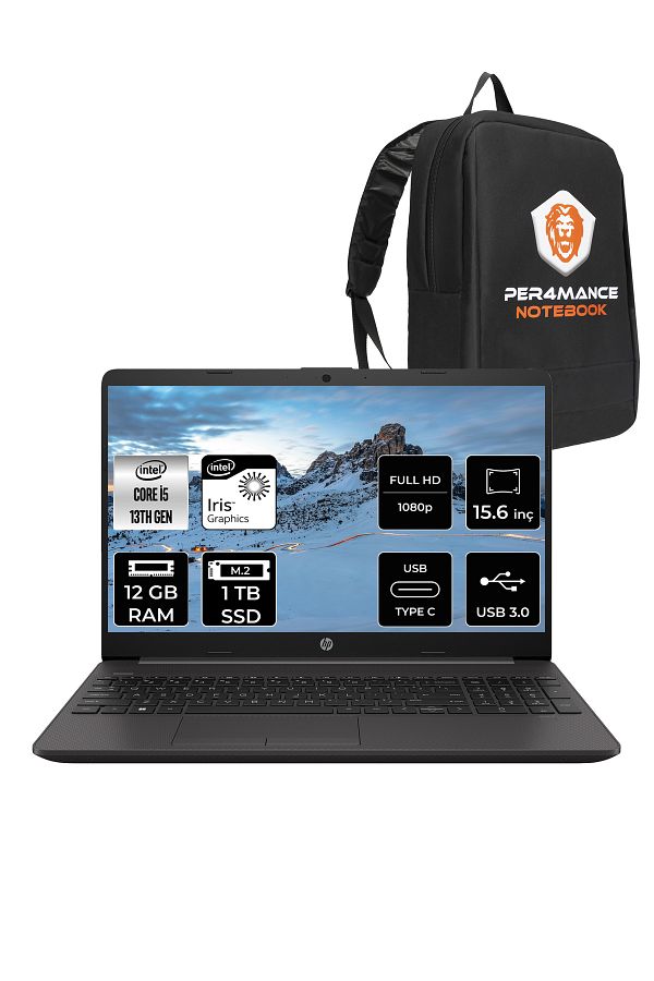 HP 250R G9 i5 1335U 12GB RAM 1TB SSD 15.6'' Full HD FDOS Dizüstü Bilgisayar & PER4 ÇANTA