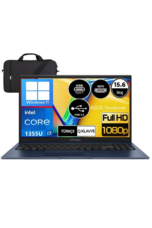 ASUS X1504VA INTEL I7-1355U 8 GB RAM 2TB SSD 15.6" FHD Windows 11 + ÇANTA HEDİYE