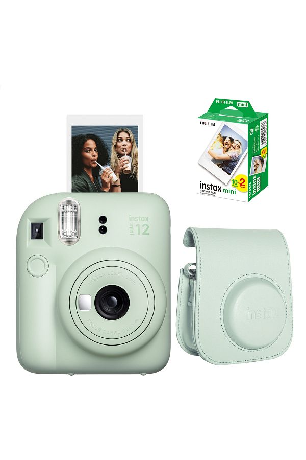 Fujifilm Instax Mini 12 Yeşil Fotoğraf Makinesi Deri Çanta Ve 20'li Film Hediye Seti-fotsı00197-st3-20-dk