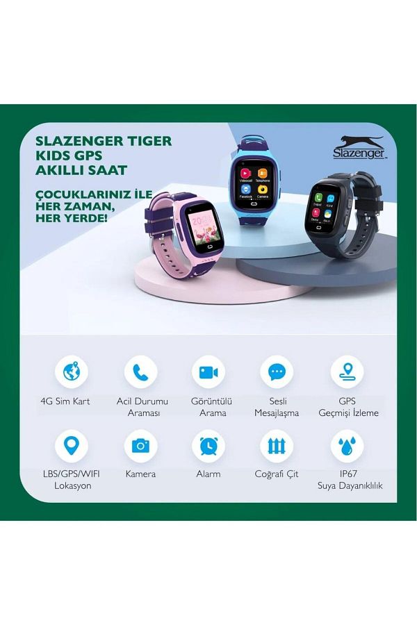 Slazenger SL.09.2158.5.06 Slazenger  Tiger Kids Marka Sim Kartlı Çocuk Akıllı Kol Saati Sim Kart Takılabilir G - Görsel 8