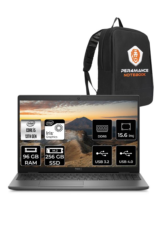 Dell Latitude 3550 i5 1345U 96GB 256GB SSD 15.6'' FHD FDOS Taşınabilir Bilgisayar & PER4 ÇANTA